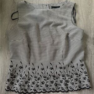 Vintage Black and White gingham Top